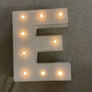 Letter E light up sign/wall decoration